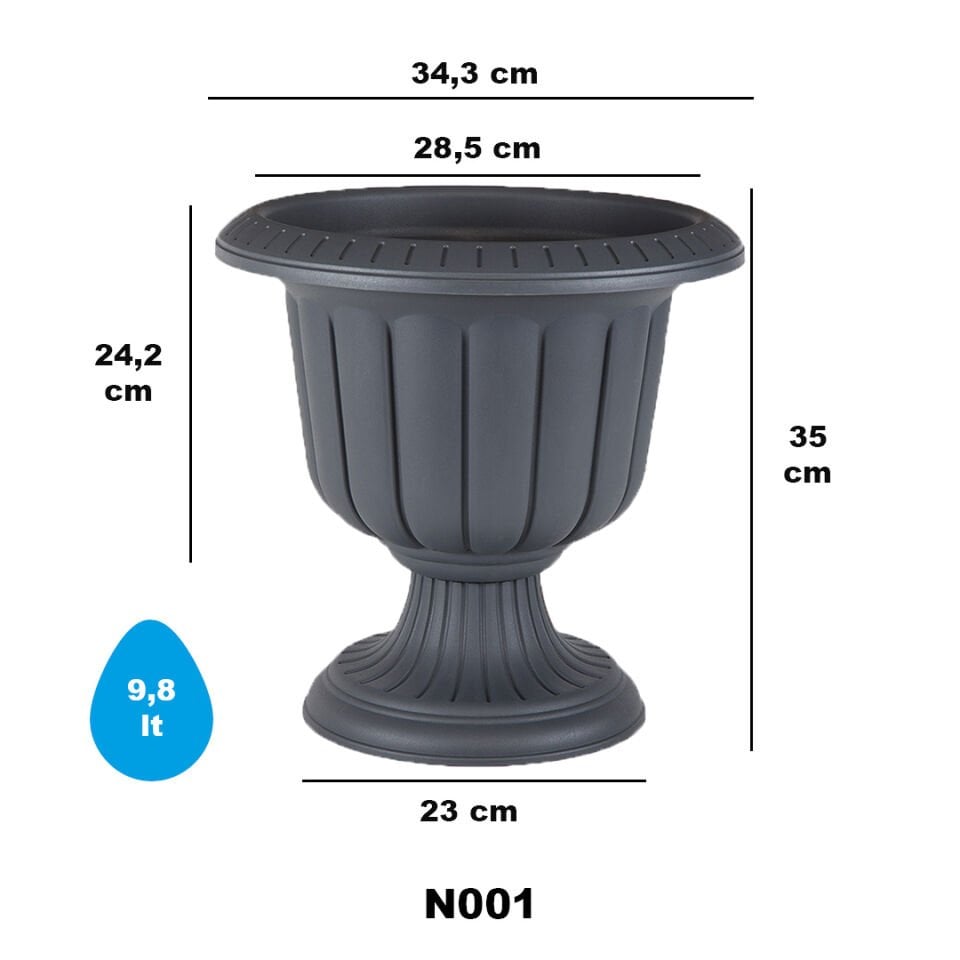 Nergiz Saksı 1 NO - Antrasit