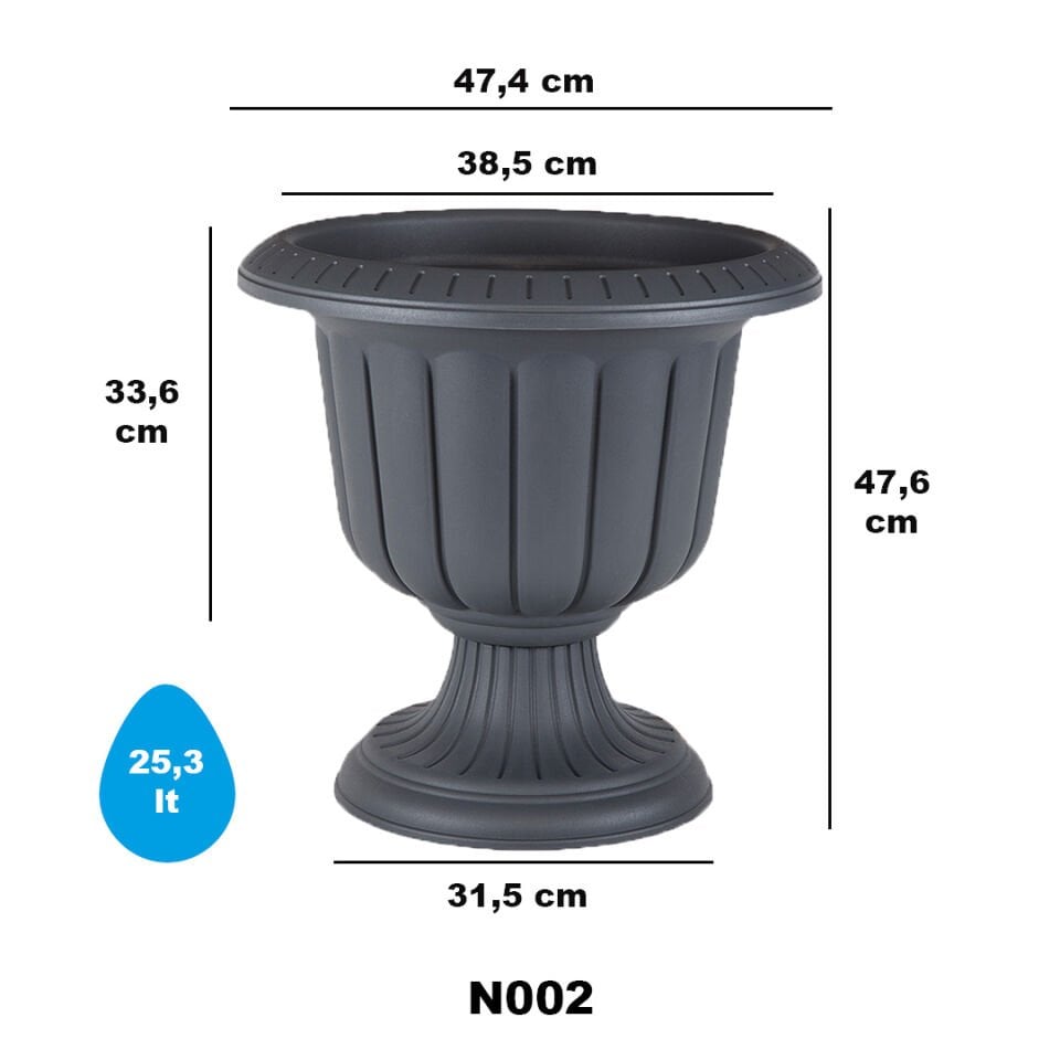 Nergiz Saksı 2 NO - Antrasit