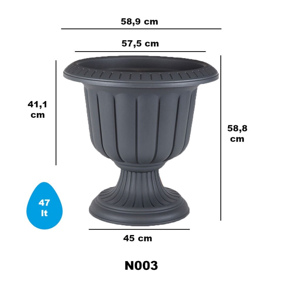 Nergiz Saksı 3 NO - Antrasit