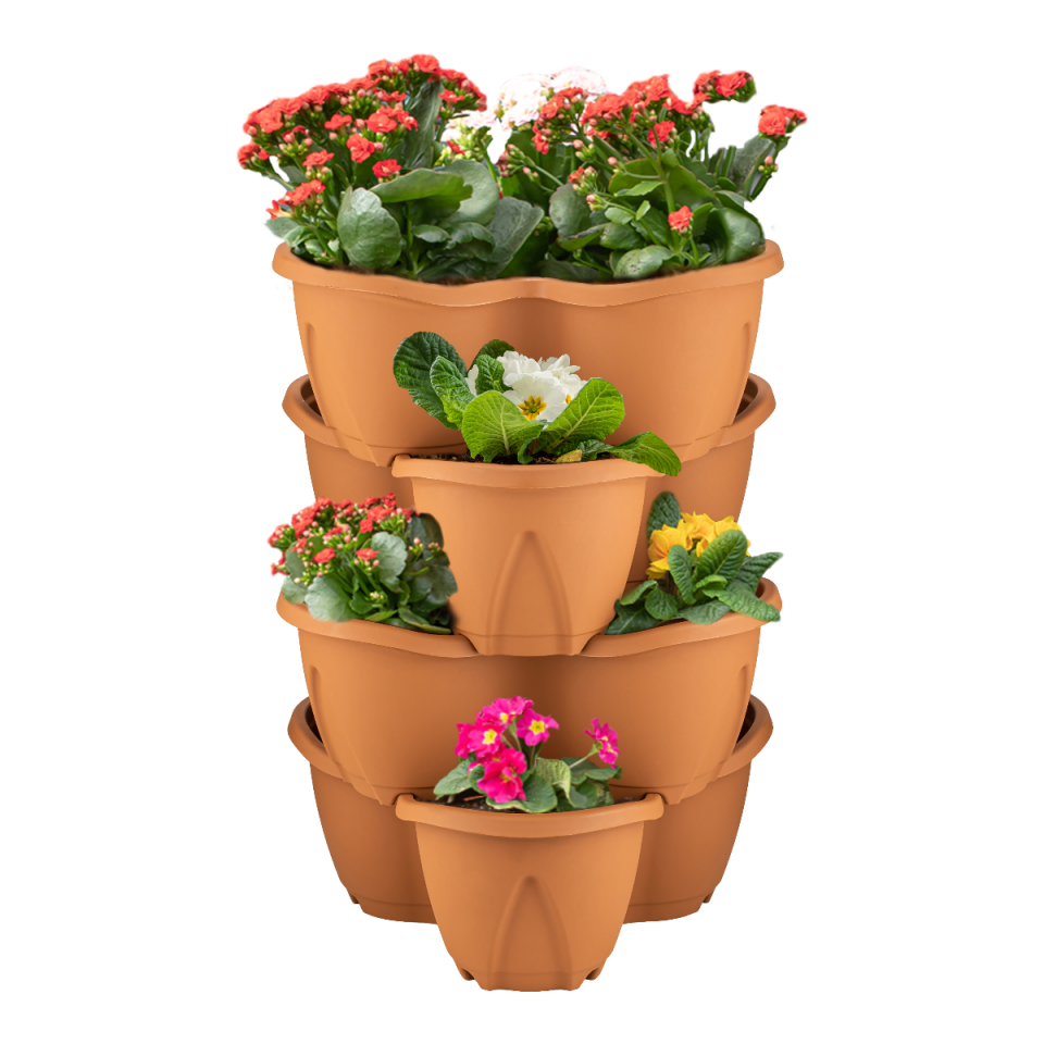 Pamukkale Saksı 4'Lü Set 3 NO - Kiremit