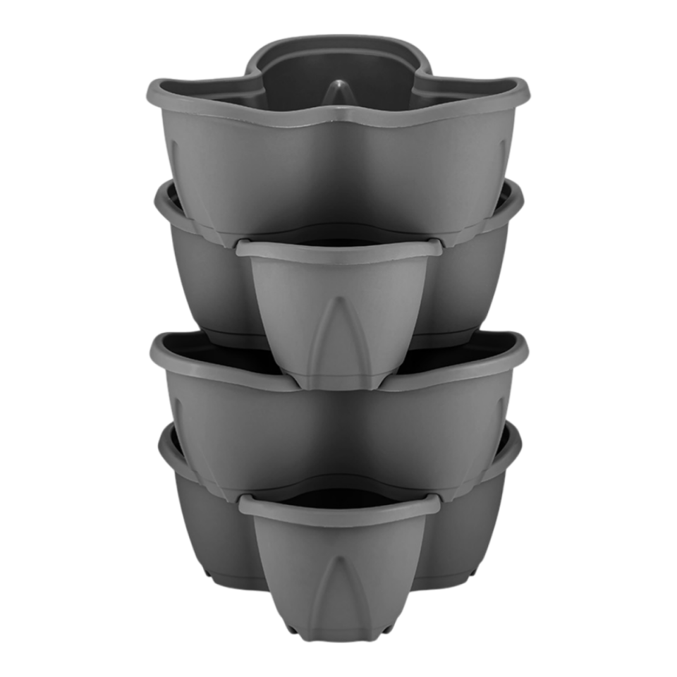 Pamukkale Saksı 4'Lü Set 3 NO - Antrasit