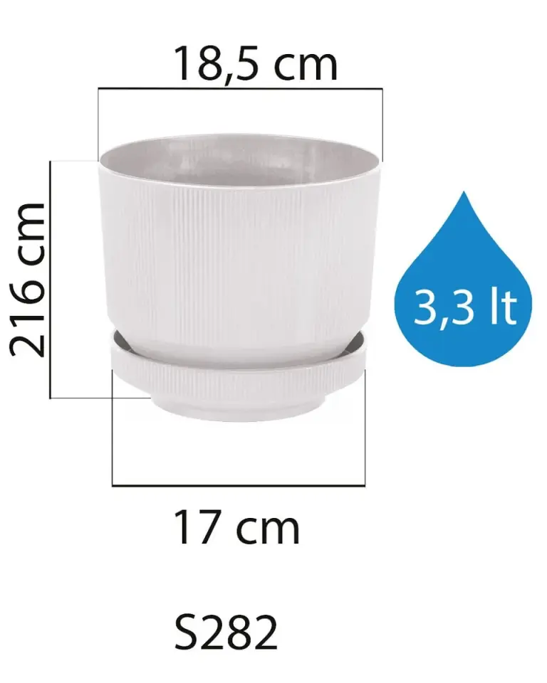 Lüks Saksı 2 NO - Taş Beyaz