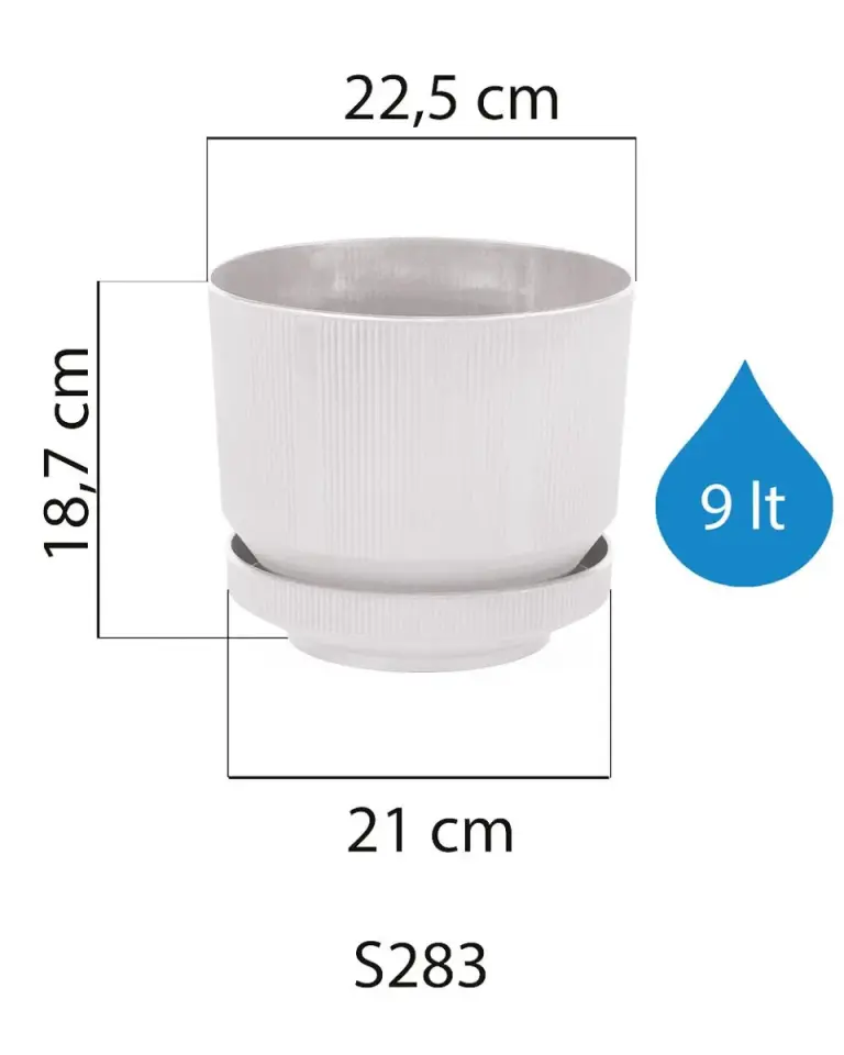 Lüks Saksı 4 NO - Taş Beyaz