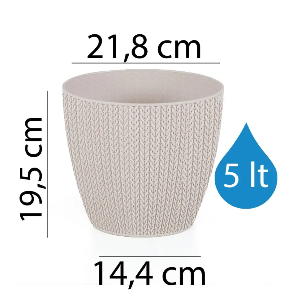 Sümela Saksı 4 NO - Kirli Beyaz
