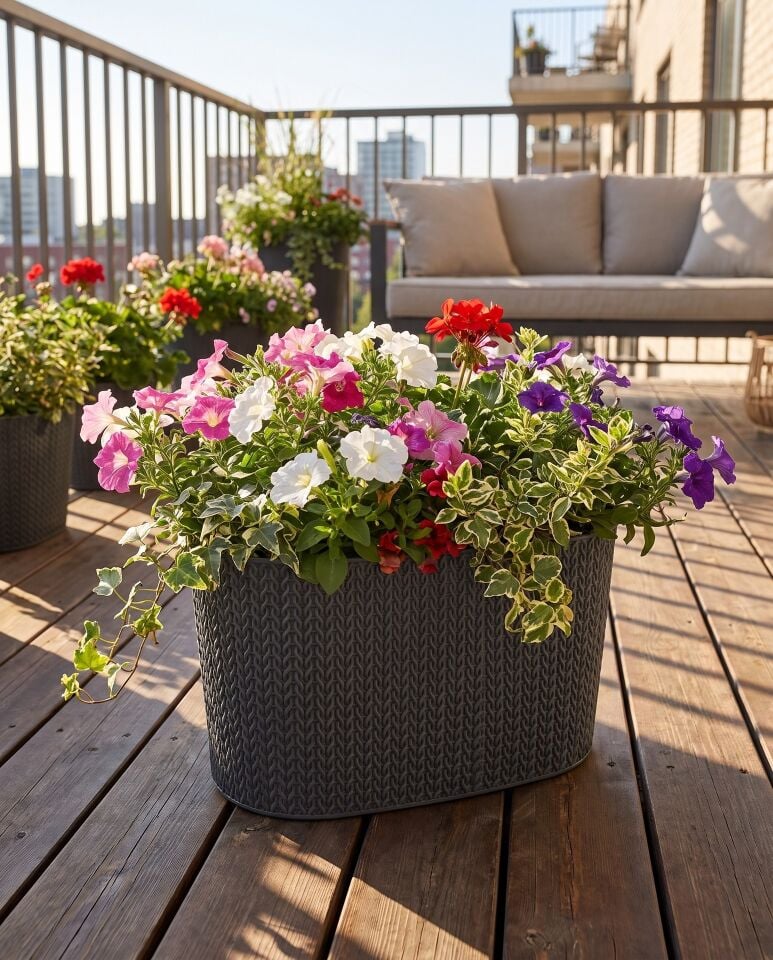 Sümela Balkon Saksı Antrasit