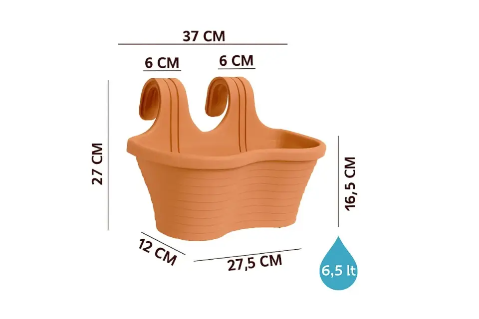 Tombik Askılı Balkon Saksı 4 NO - Mocha