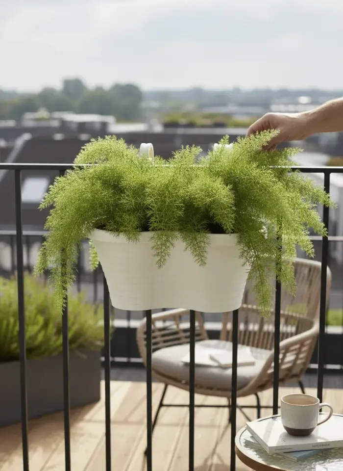 Tombik Askılı Balkon Saksı 4 NO - Kirli Beyaz