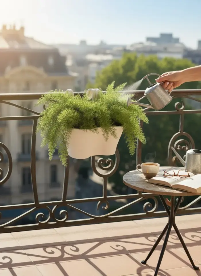 Tombik Askılı Balkon Saksı 4 NO - Kirli Beyaz