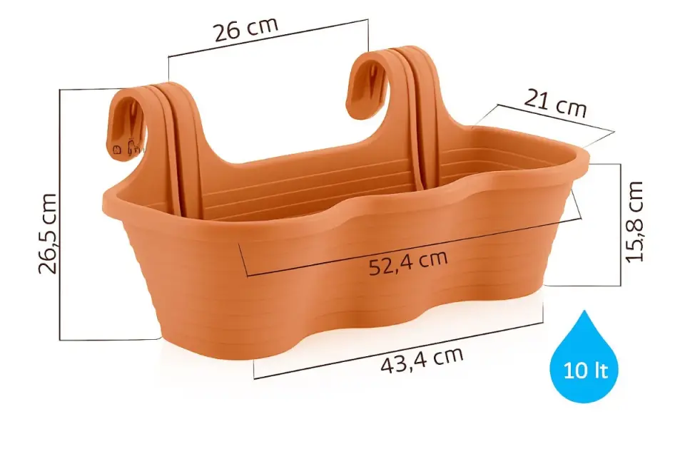 Tombik Askılı Balkon Saksı 5 NO - Mocha