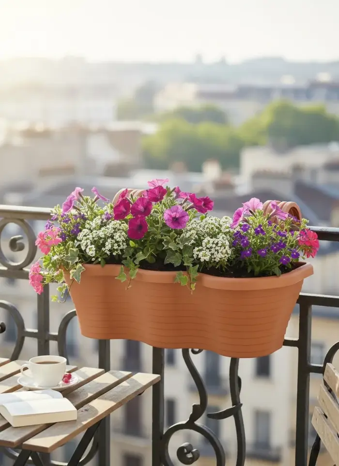 Tombik Askılı Balkon Saksı 5 NO - Mocha