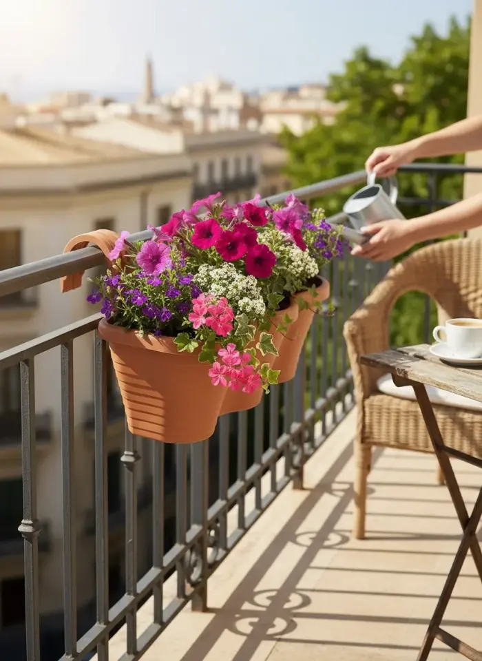Tombik Askılı Balkon Saksı 5 NO - Mocha