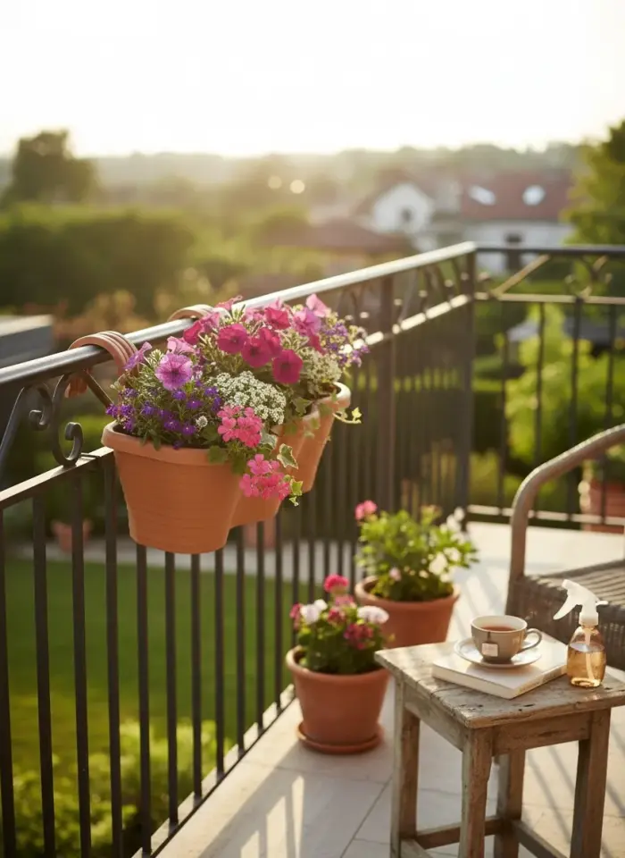 Tombik Askılı Balkon Saksı 5 NO - Mocha