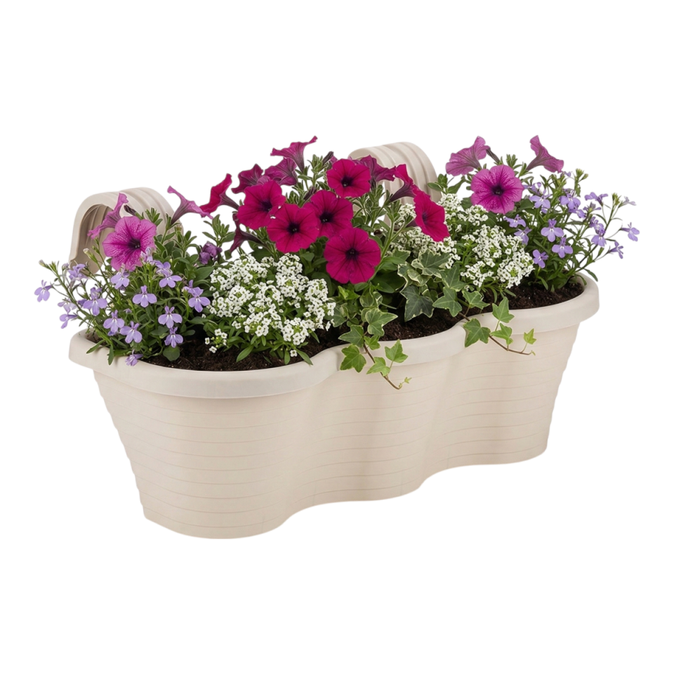 Tombik Saksı 5 NO - Kirli Beyaz