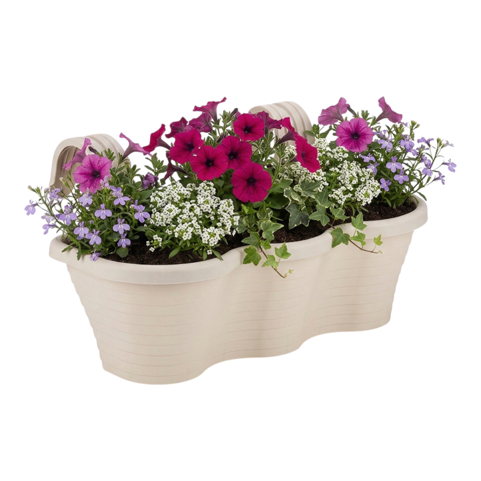 Tombik Saksı 5 NO - Kirli Beyaz