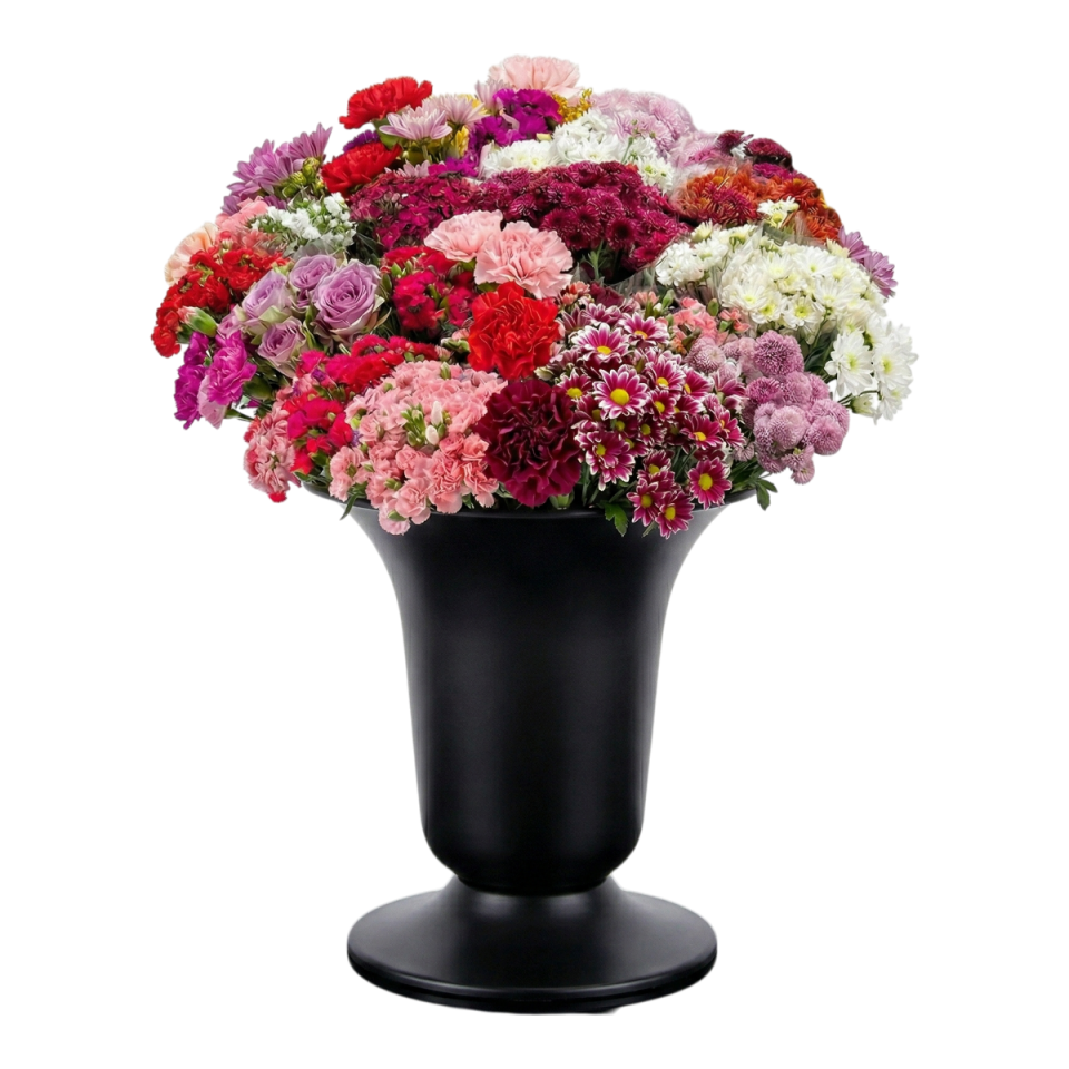 Lale Kesme Çiçek Vazosu Siyah