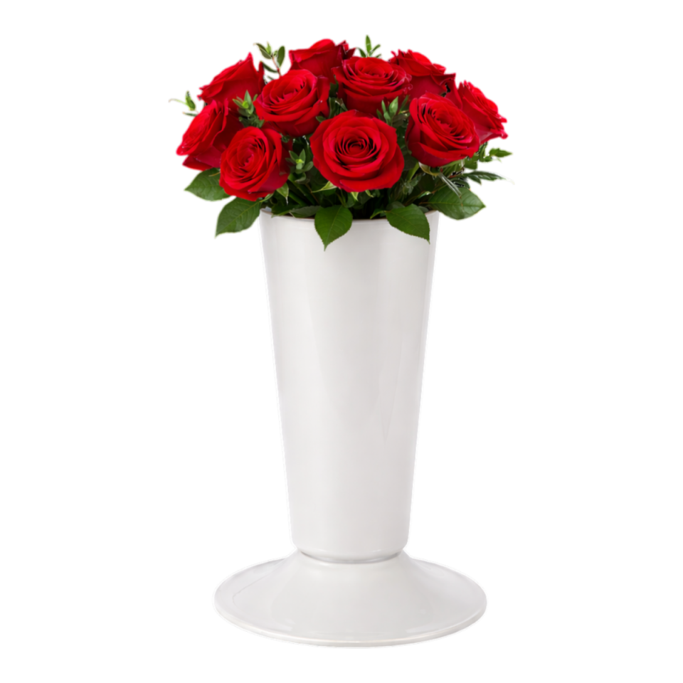 Konik Kesme Çiçek Vazosu 2 - Beyaz