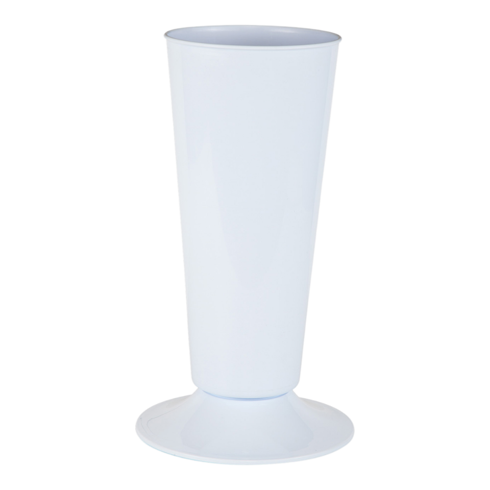 Konik Kesme Çiçek Vazosu 2 - Beyaz