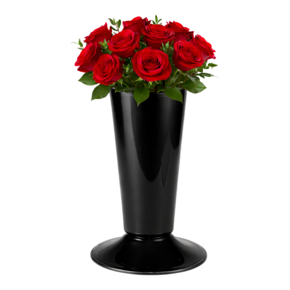 Konik Kesme Çiçek Vazosu 2 - Siyah
