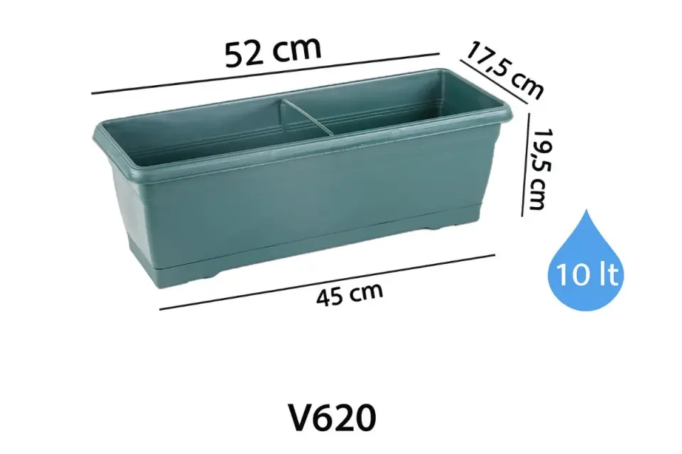 Villa Balkon Saksı 2 NO - Yeşil