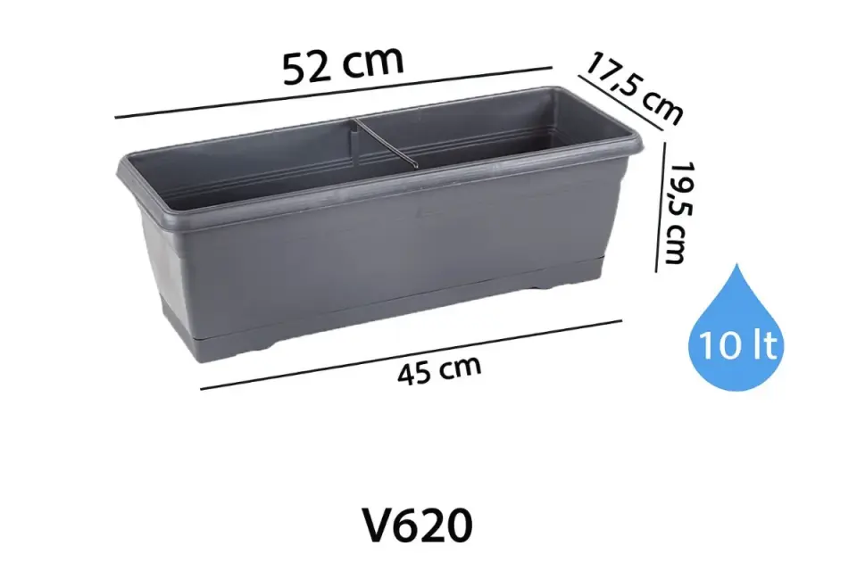 Villa Balkon Saksı 2 NO - Antrasit