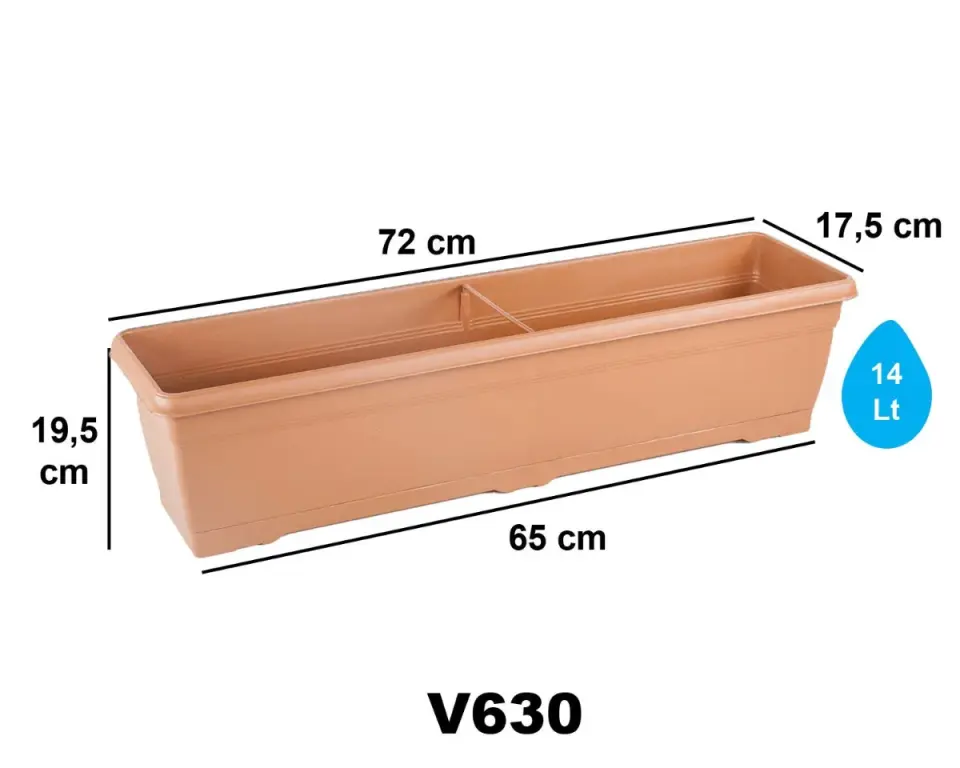 Villa Balkon Saksı 3 NO - Kiremit