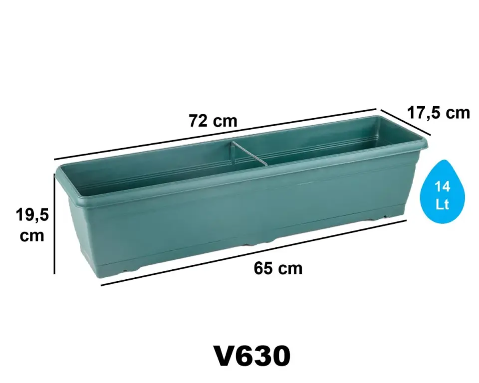 Villa Balkon Saksı 3 NO - Yeşil
