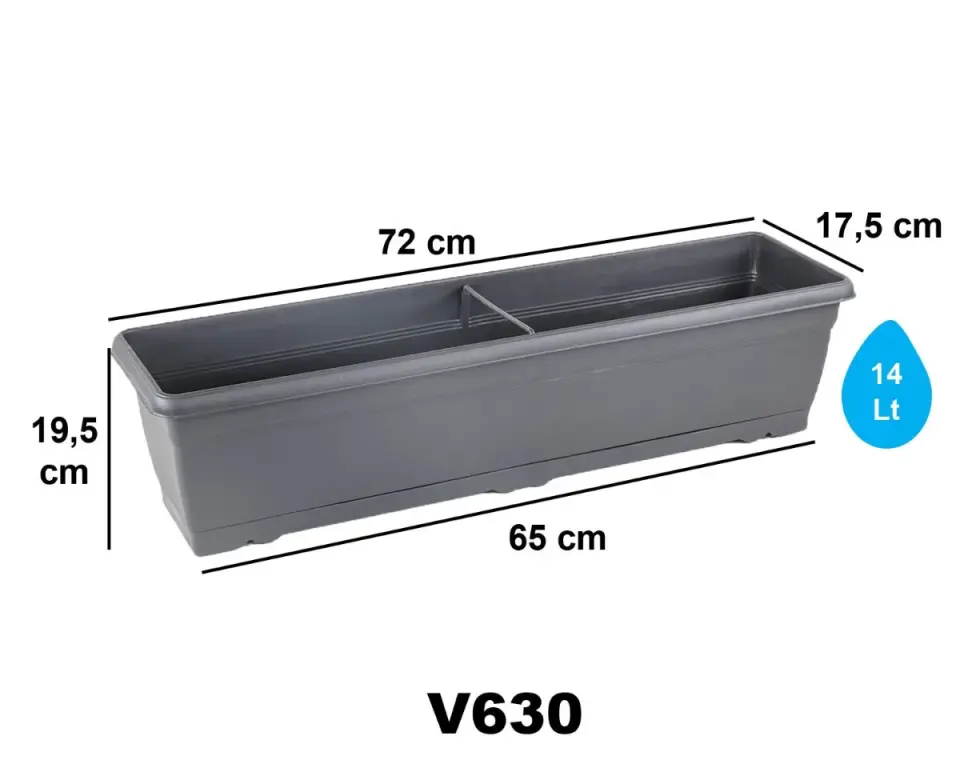 Villa Balkon Saksı 3 NO - Antrasit