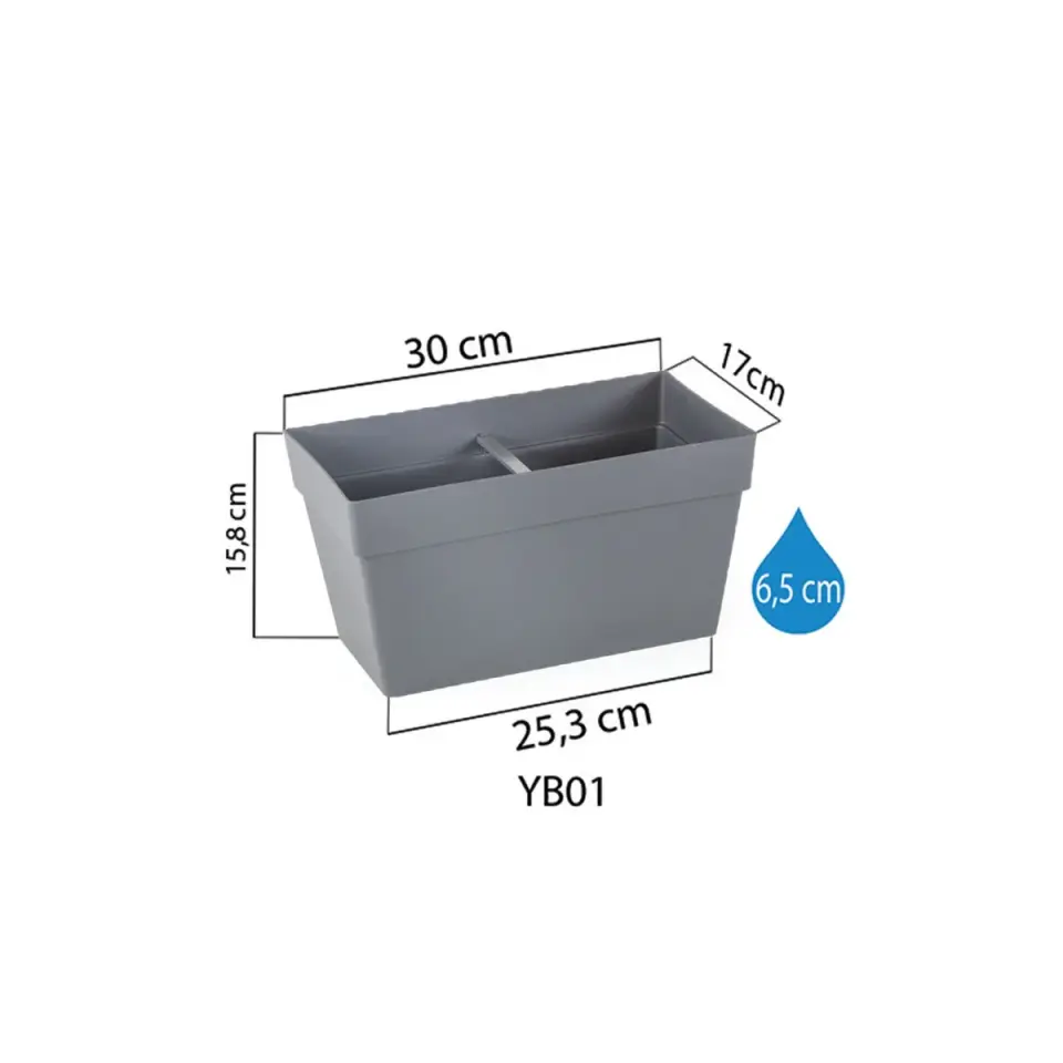 Yalı Balkon Saksı 1 NO - Antrasit