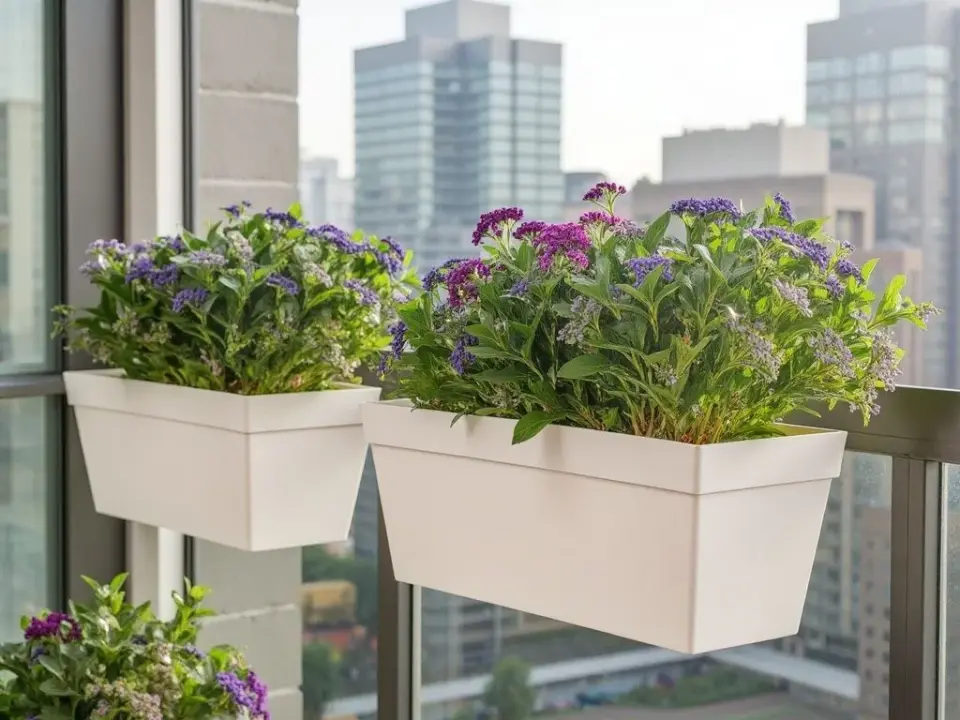 Yalı Balkon Saksı 2 NO - Kirli Beyaz