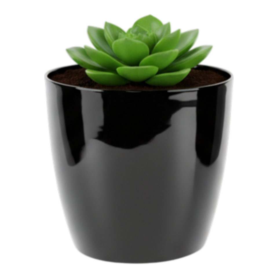 Yakut Saksı Drenajlı 2 NO - Siyah