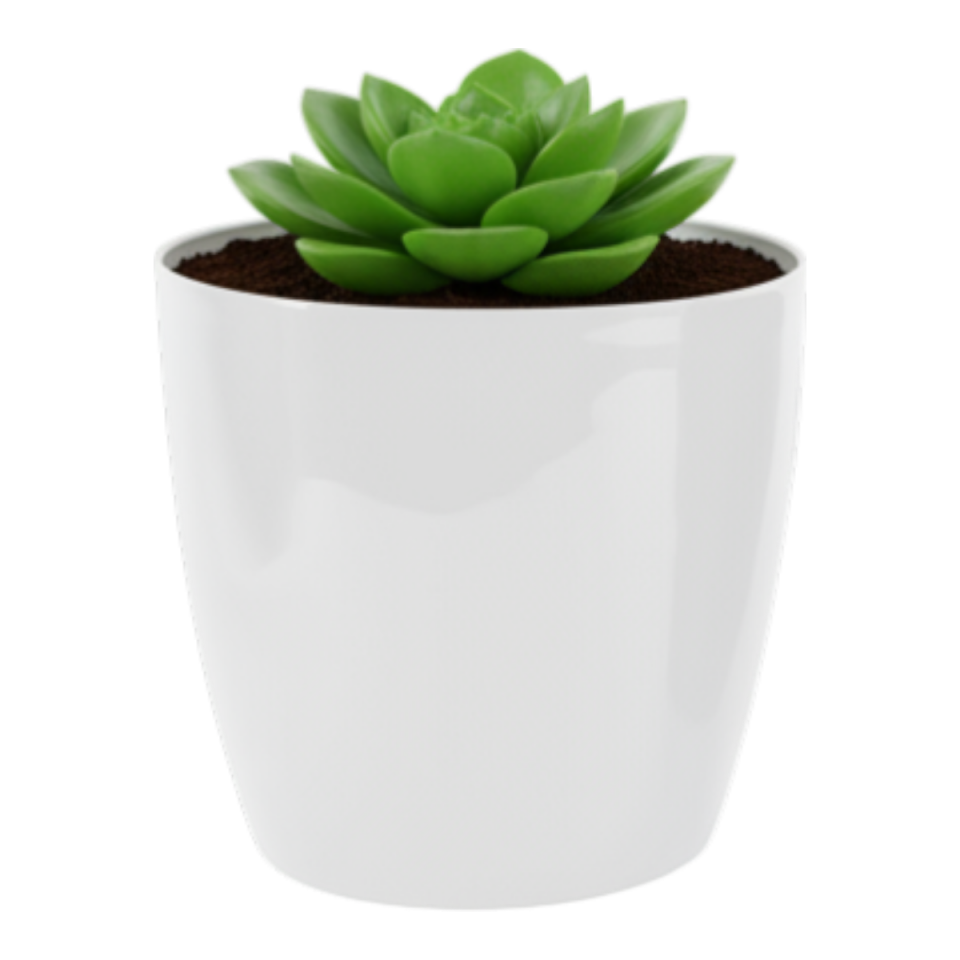 Yakut Saksı Drenajlı 2 NO - Kirli Beyaz