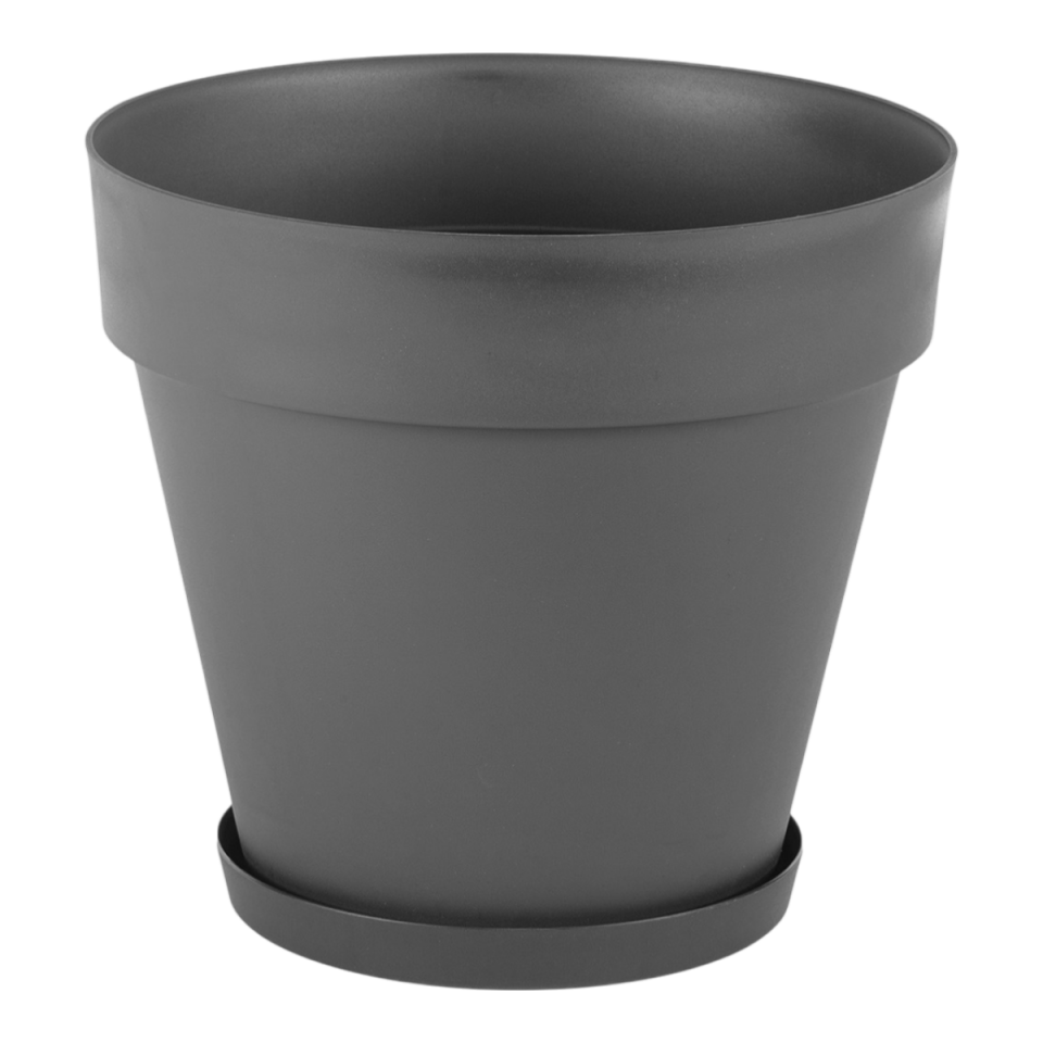 Yalı Saksı Tabaklı 4 NO - Antrasit