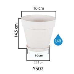 Serinova Yalı Saksı 2 NO - KirliBeyaz