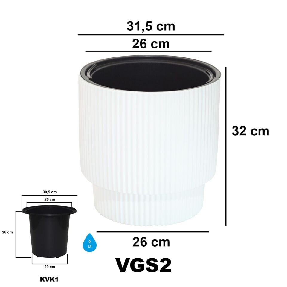 Vega Saksı Beyaz - 2 NO