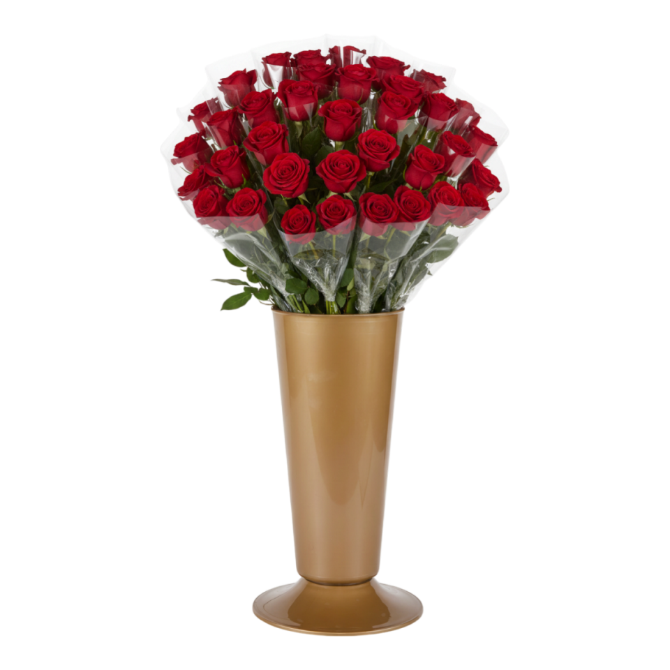 Silindir Kesme Çiçek Vazosu Altın