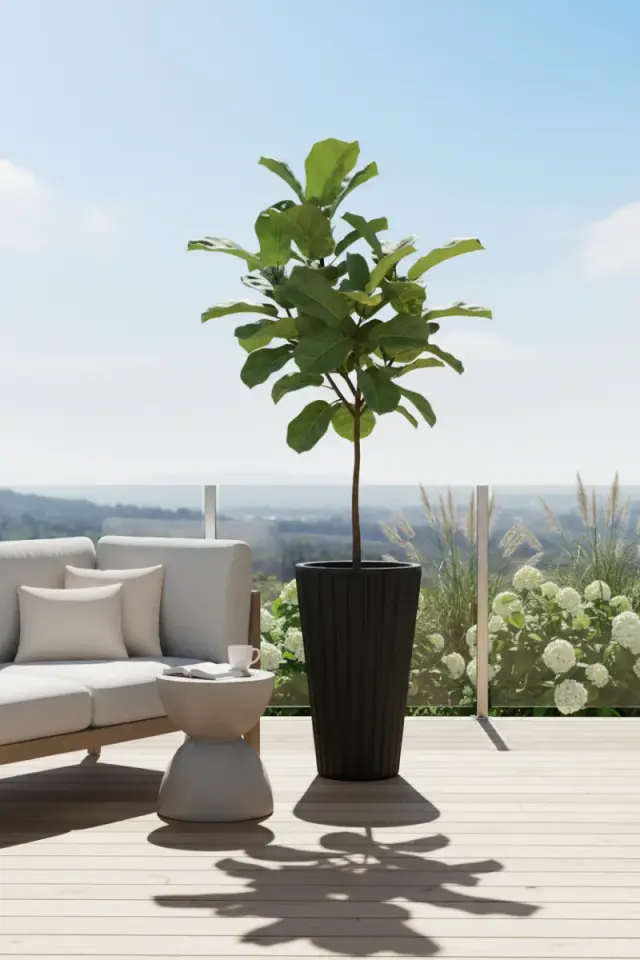 Lilyum Vazo Saksı Siyah - 2 NO