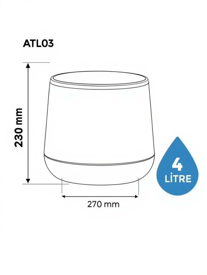 Atlas Saksı siyah - 3 NO