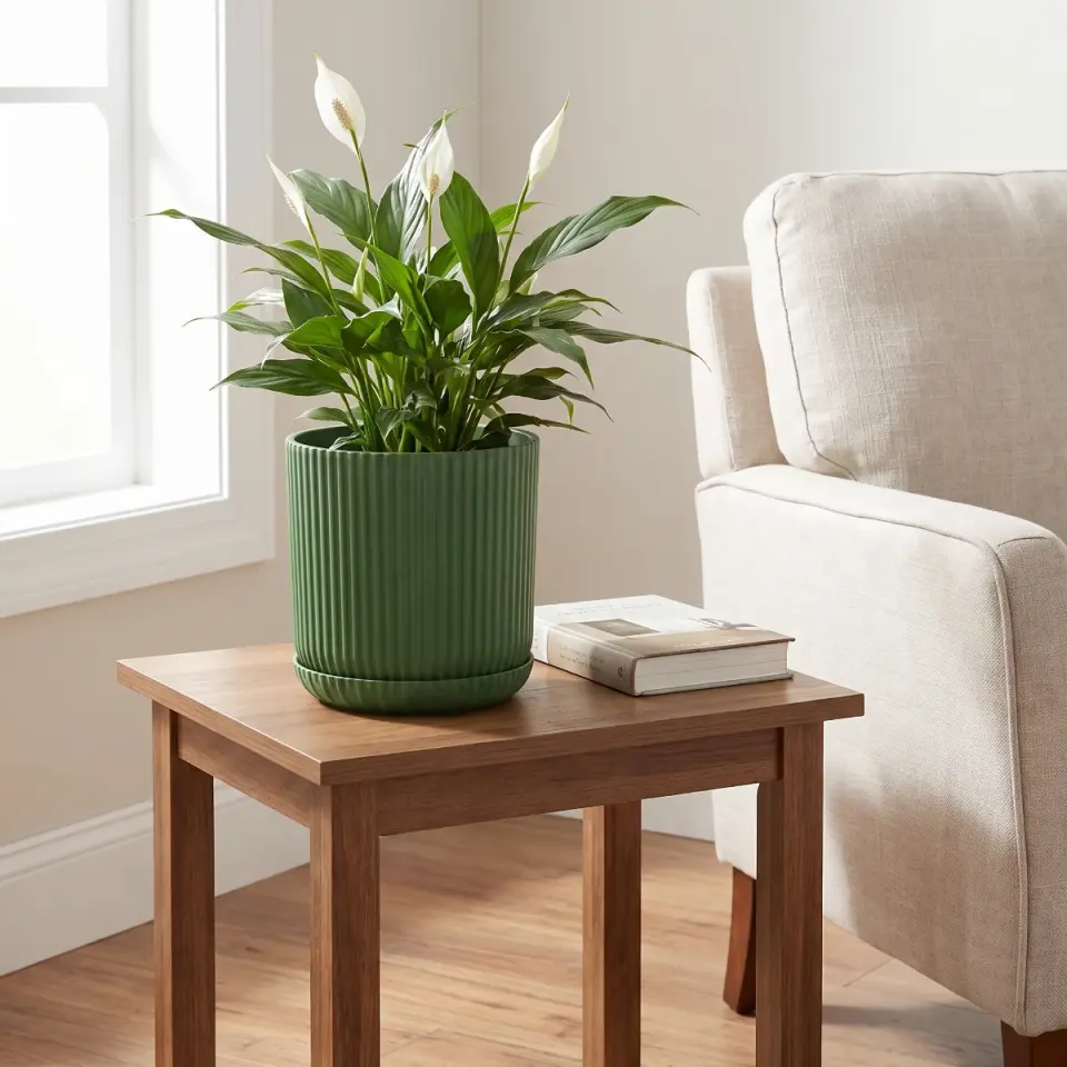 Lotus Tabaklı Zeytin Yeşili 2 NO salon yan sehpa