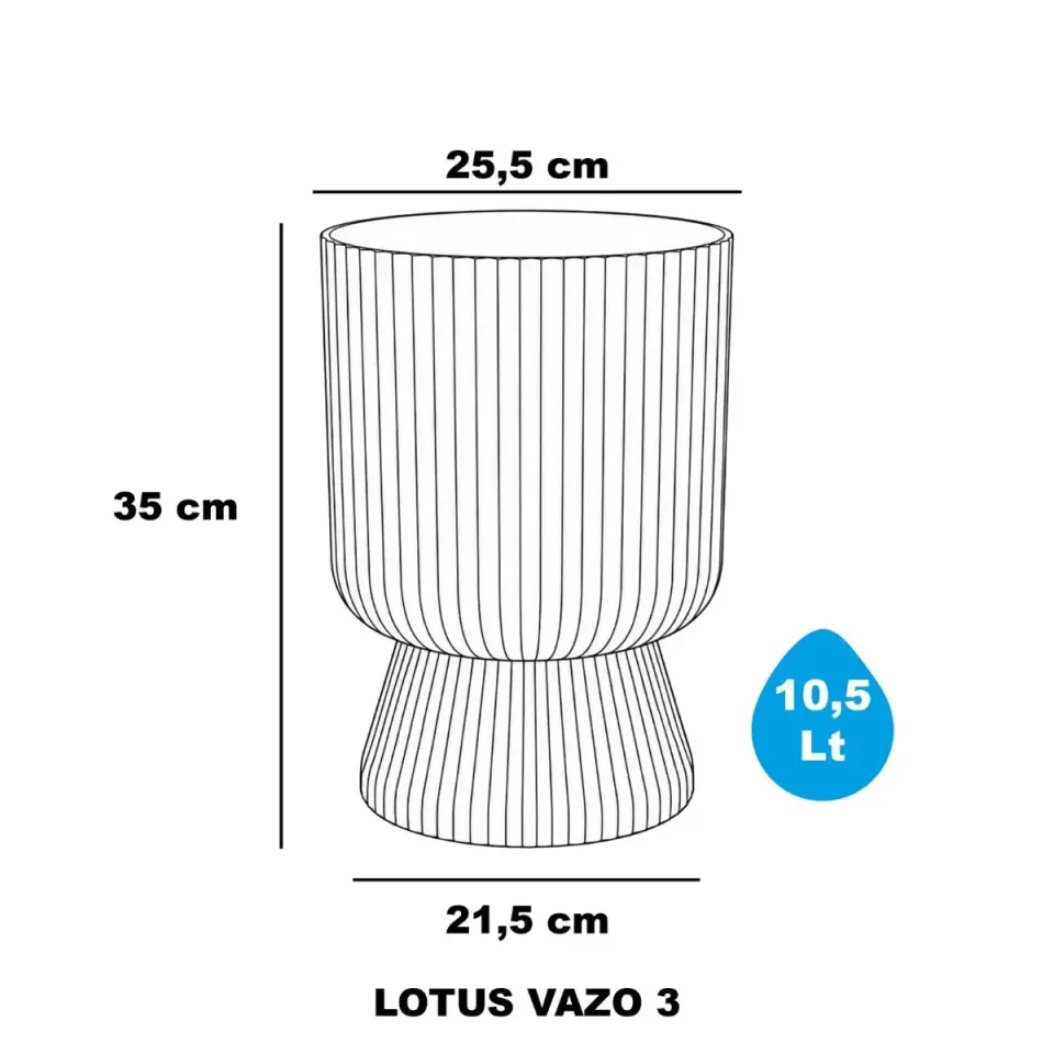 Serinova Lotus Vazo Süt Beyaz 3 No – görsel 2 – Lotus Vazo Süt Beyaz -