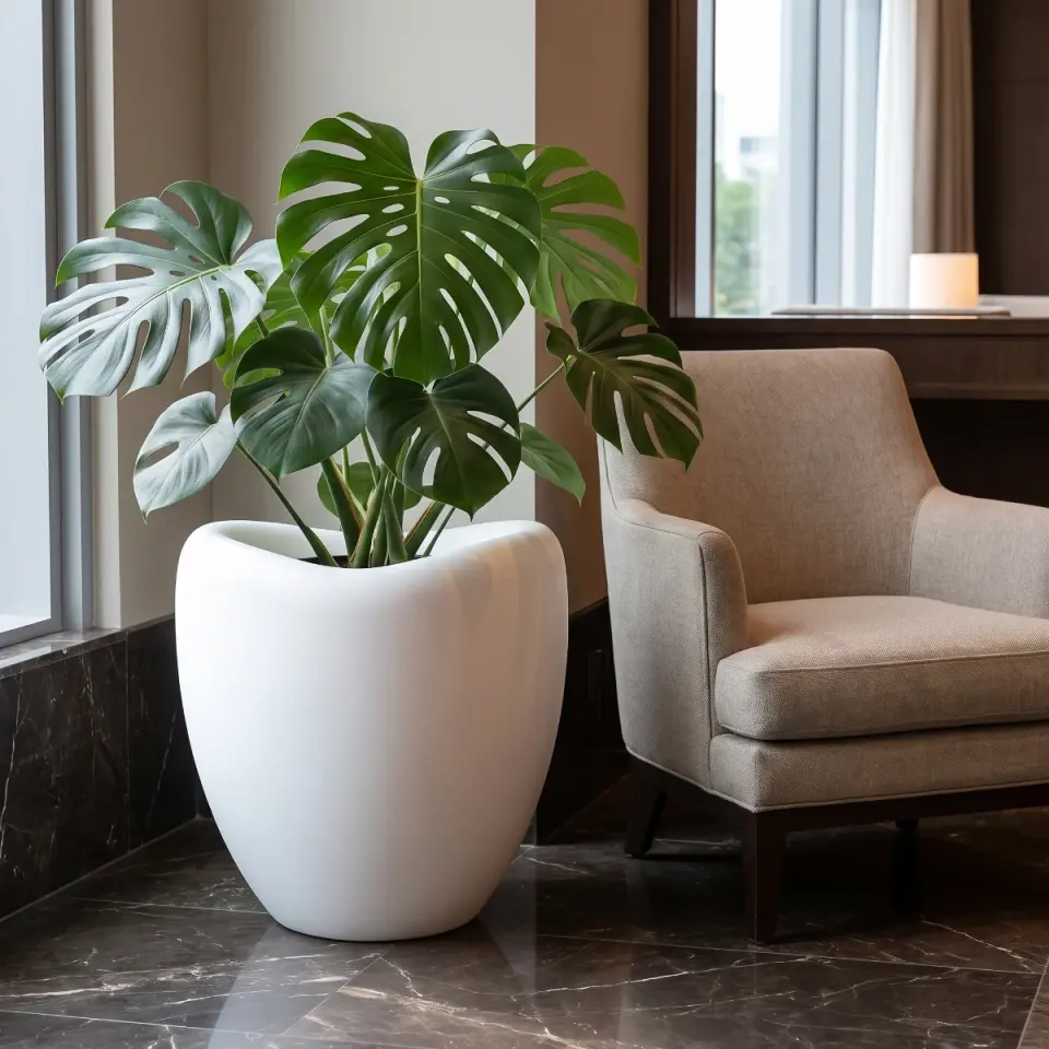 Lale Saksı Beyaz - 2 NO