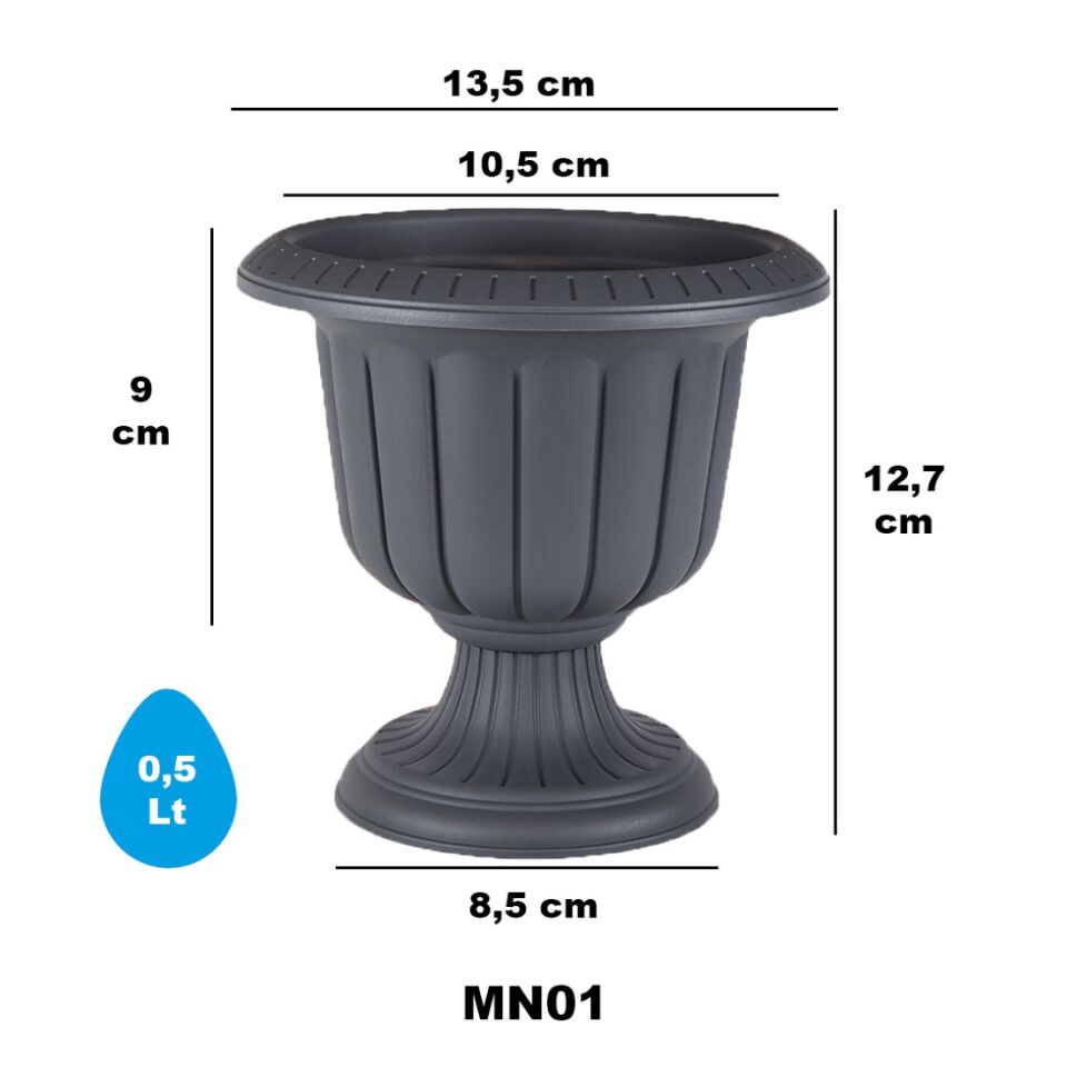 Nergiz Saksı 1 NO - Antrasit