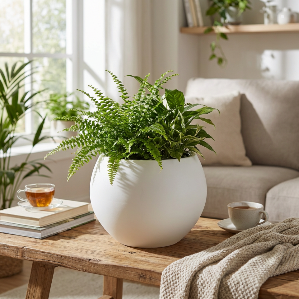 Kure Saksı 1 NO - Beyaz