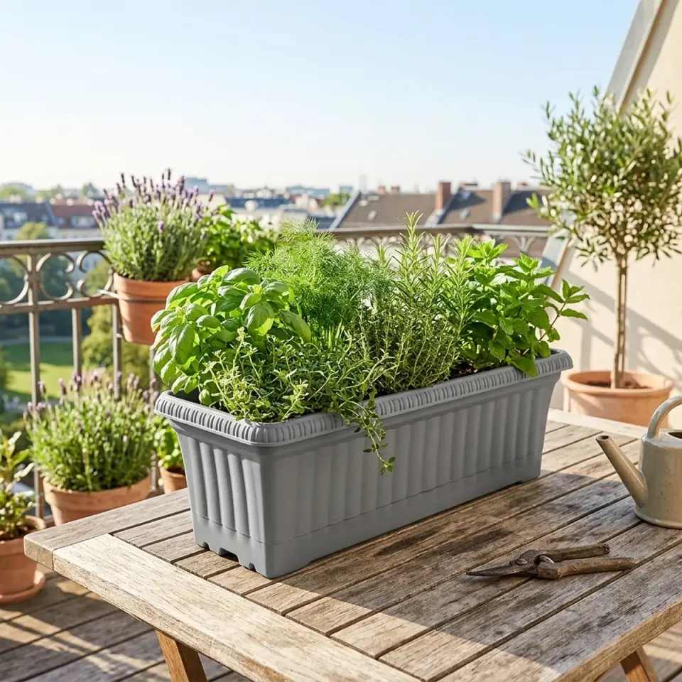 Ova Balkon Saksı Plastik
