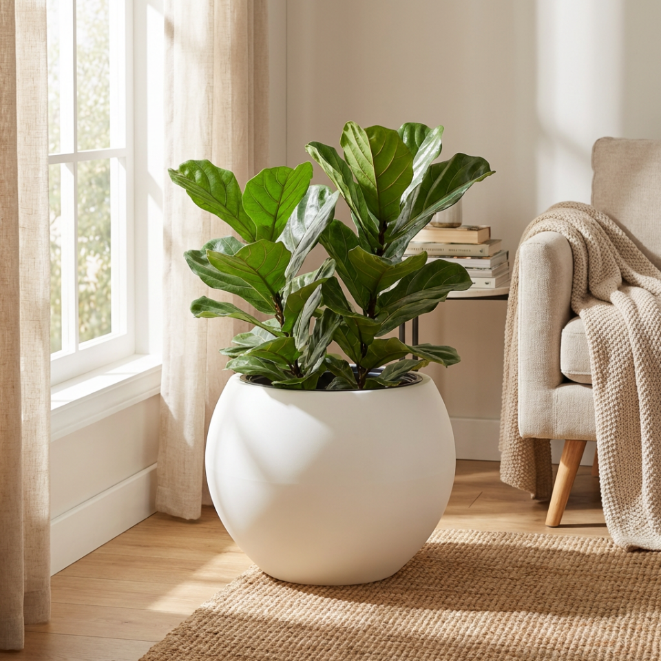 Serinova Küre Saksı 3 No Beyaz – Plastik Saksı