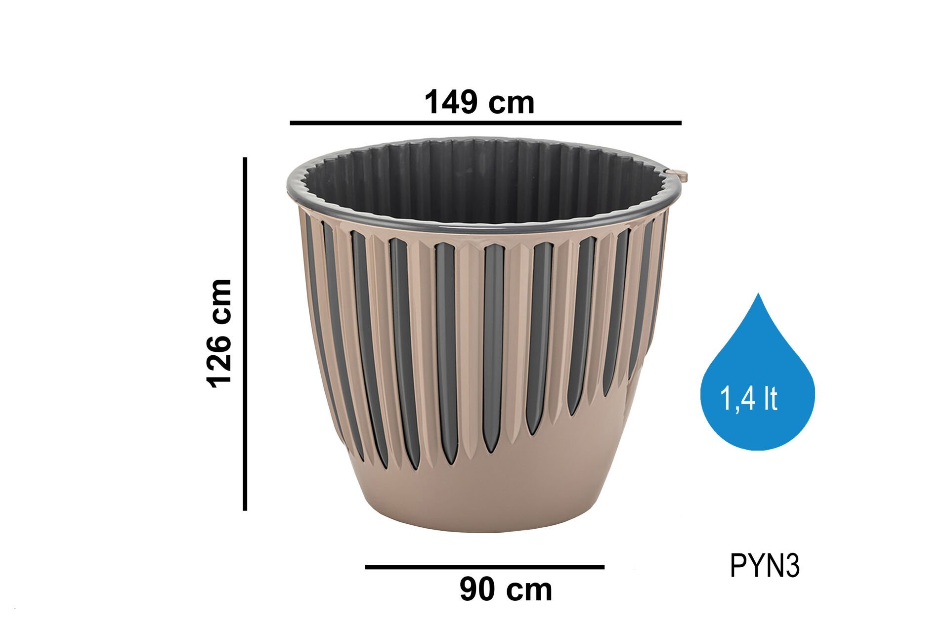Serinova Piyano Saksı Mocha - 1.4 LT