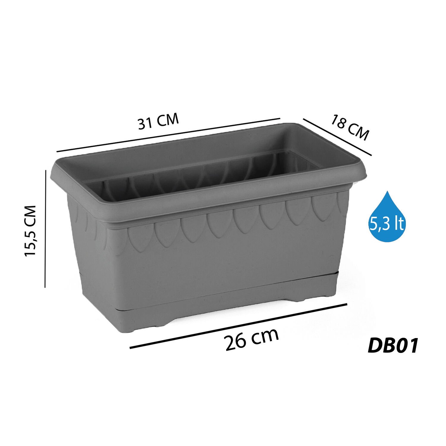 Serinova Damla Balkon Antrasit