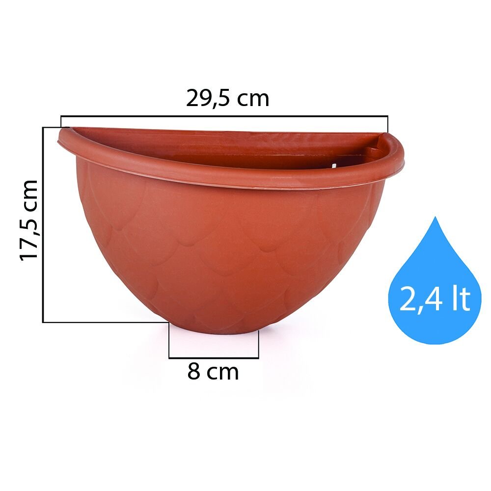 Serinova Damla Duvar Saksı Kiremit - 2 NO