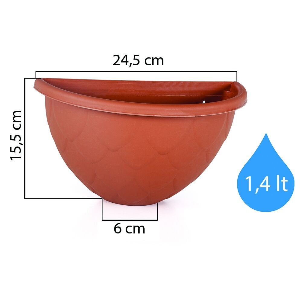 Serinova Damla Duvar Saksı Kiremit - 3 NO