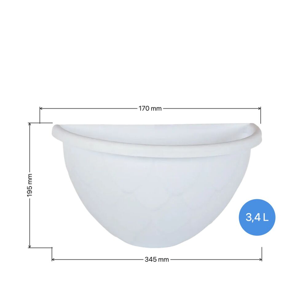 Damla Duvar Saksı 3 NO - Beyaz