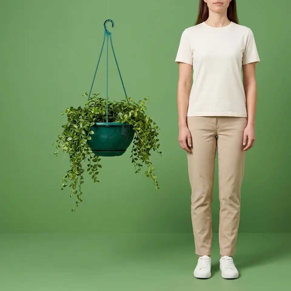 Damla Makrome Saksı 3 NO Yeşil 29 cm ölçek